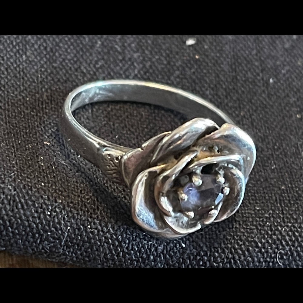 Sterling Silver Tanzanite Designer rosette ring by Or Paz- size 9